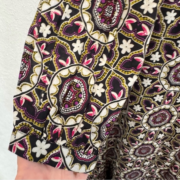 Jude Connally Tile Medallion Printed Tiered Boho Cotton Midi Dress Size Medium - Picture 4 of 11